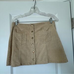 Corduroy tan miniskirt